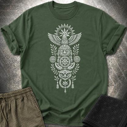 Totem White - Totem White T-Shirt - Forest Green