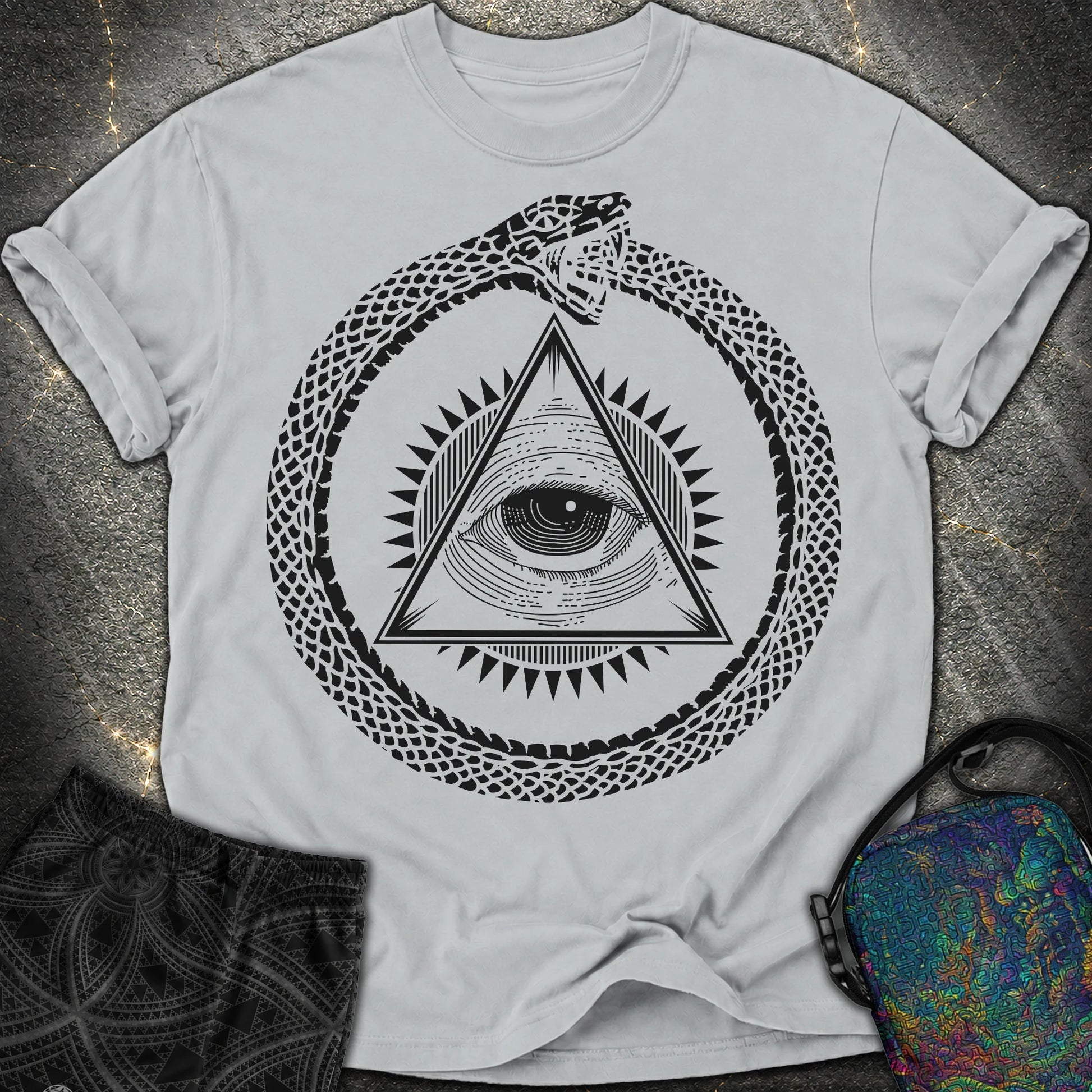 Ouroboros Eye of Providence - Ouroboros Eye of Providence Comfort T-Shirt - Granite