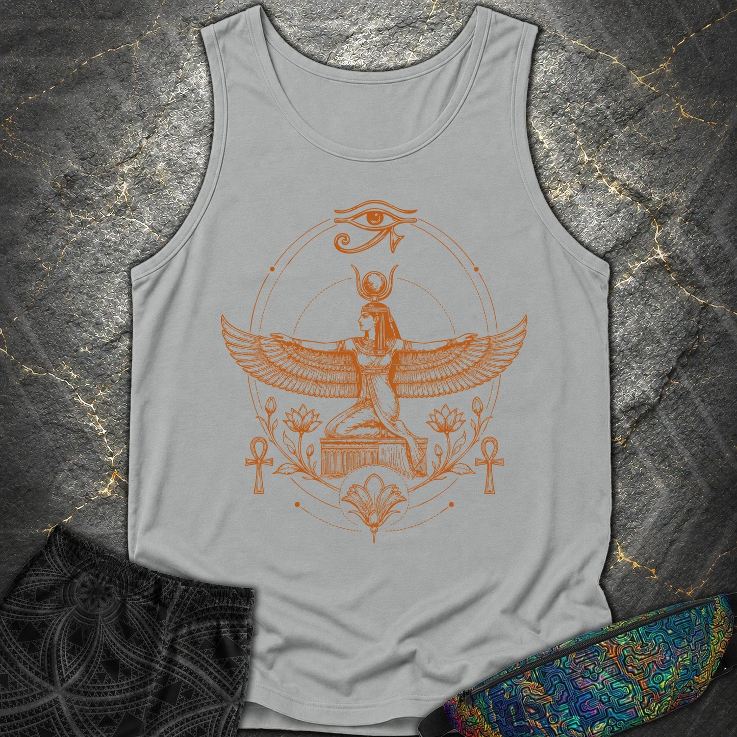 Winged Goddess of the Nile - Winged Goddess of the Nile Comfort Tank Top - Granite