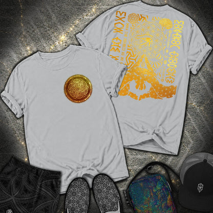 Kalesvara Mudra Seed Of Life 2 Sided Comfort T-Shirt - Kalesvara Mudra Seed Of Life 2 Sided Comfort T-Shirt - Granite