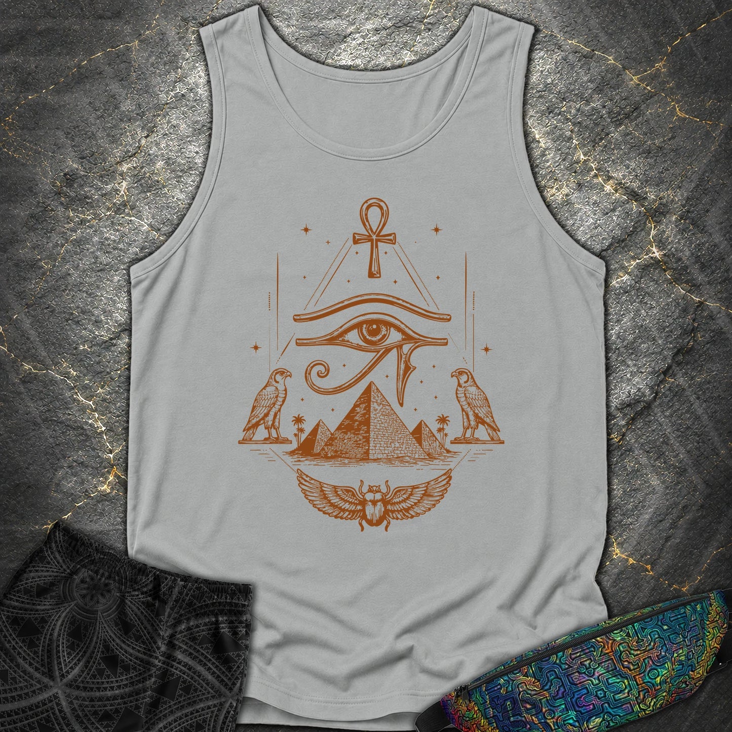 Eye Above the Ancient Pyramids - Eye Above the Ancient Pyramids Comfort Tank Top - Granite