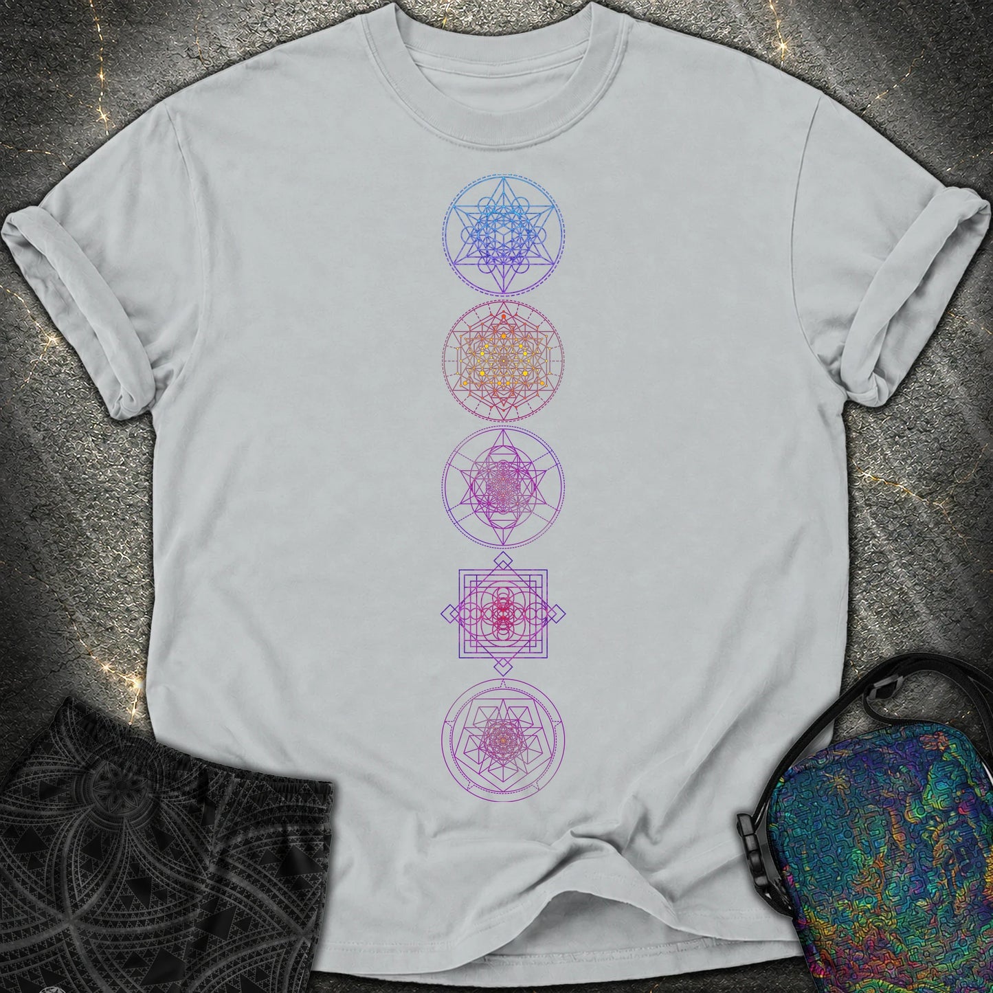 Sacred Geometry T-Shirt - Sacred Geometry Comfort T-Shirt - Granite