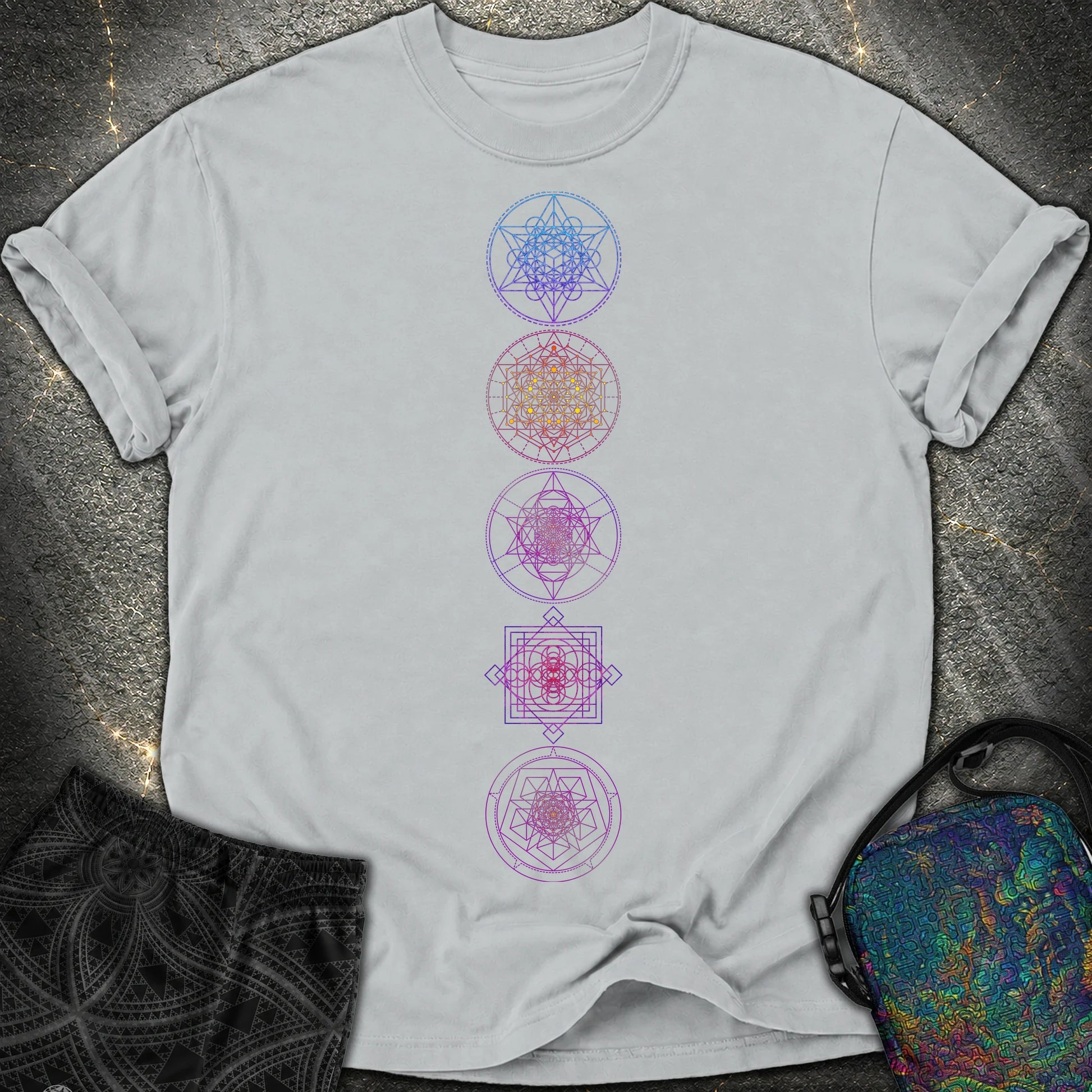 Sacred Geometry T-Shirt - Sacred Geometry Comfort T-Shirt - Granite