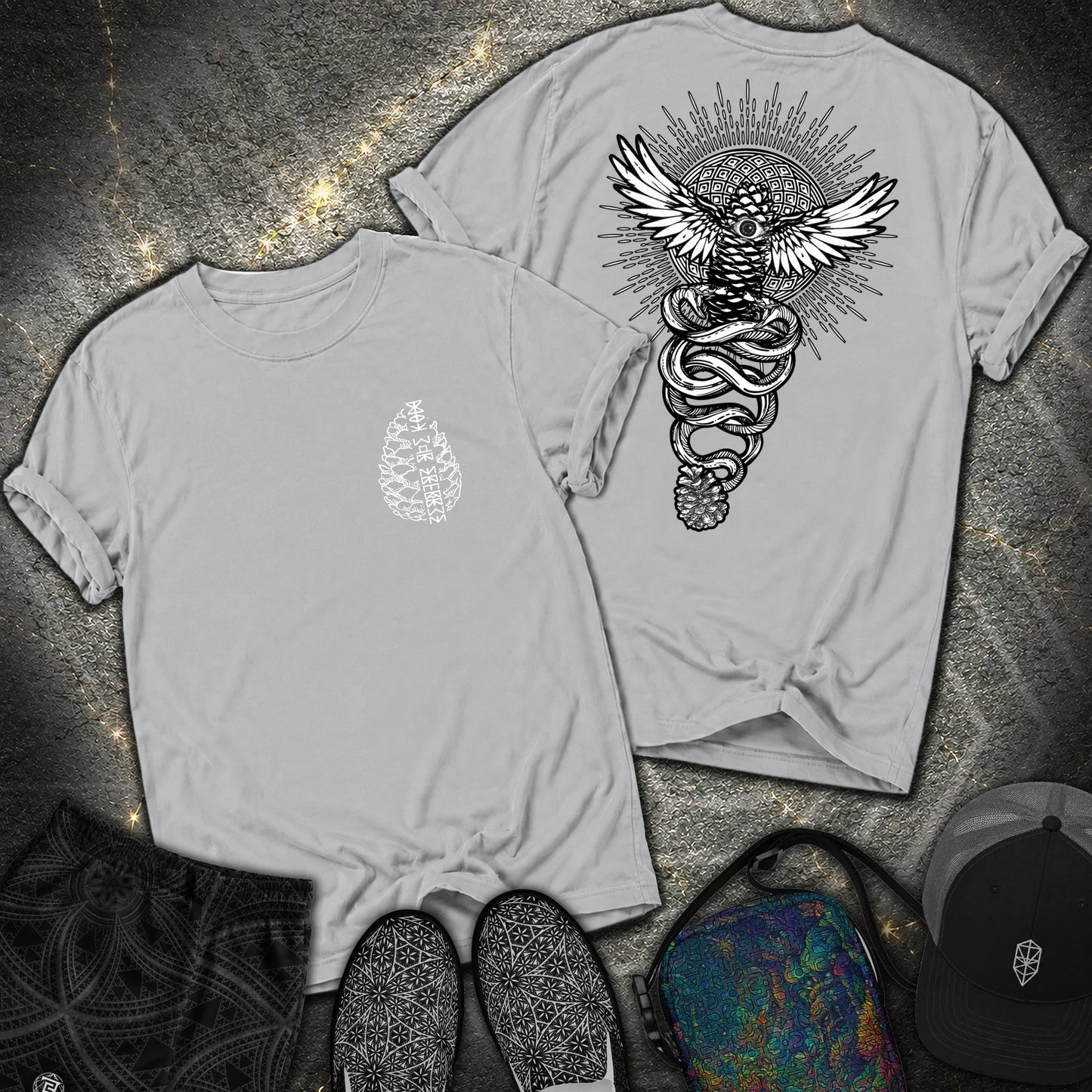 Pineal Gland Awakening 2 Sided Comfort T-Shirt - Pineal Gland Awakening 2 Sided Comfort T-Shirt - Granite