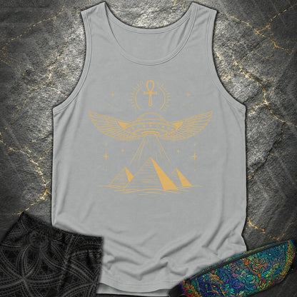Winged Starship Over the Pyramids - Winged Starship Over the Pyramids Comfort Tank Top - Granite