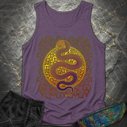 Shipibo Kene Cosmic Snake - Shipibo Kene Cosmic Snake Tank Top - Grape