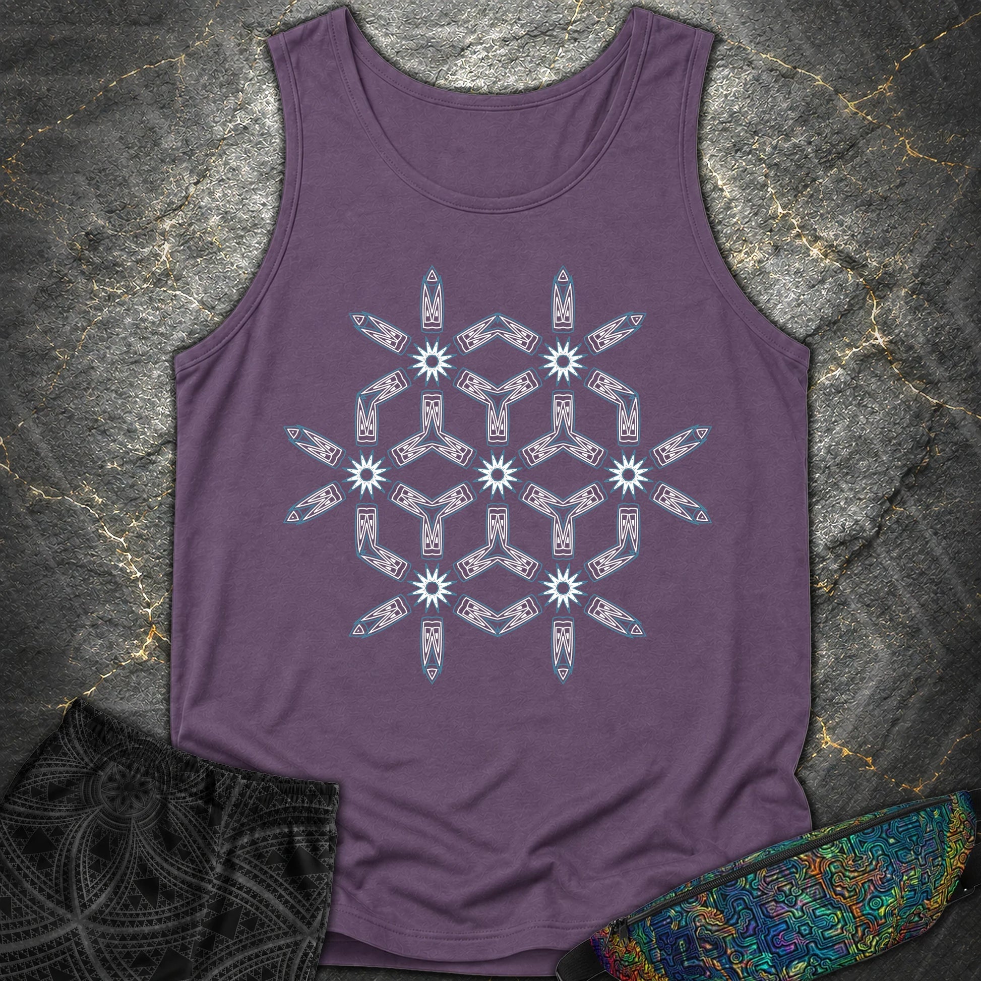Tribal Geometry - Tribal Geometry Comfort Tank Top - Grape