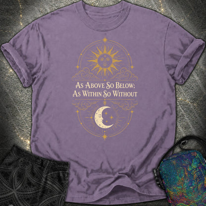 As Above So Below Sun Moon Colored - As Above So Below Sun Moon Colored Comfort T-Shirt - Grape