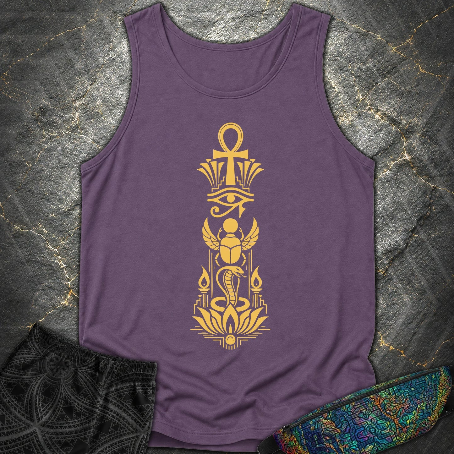 Sacred Symbols of Eternal Life - Sacred Symbols of Eternal Life Comfort Tank Top - Grape