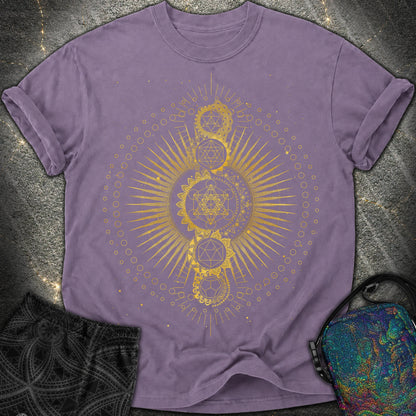 Sacred Geometry Radiating Mandala - Sacred Geometry Radiating Mandala Comfort T-Shirt - Grape