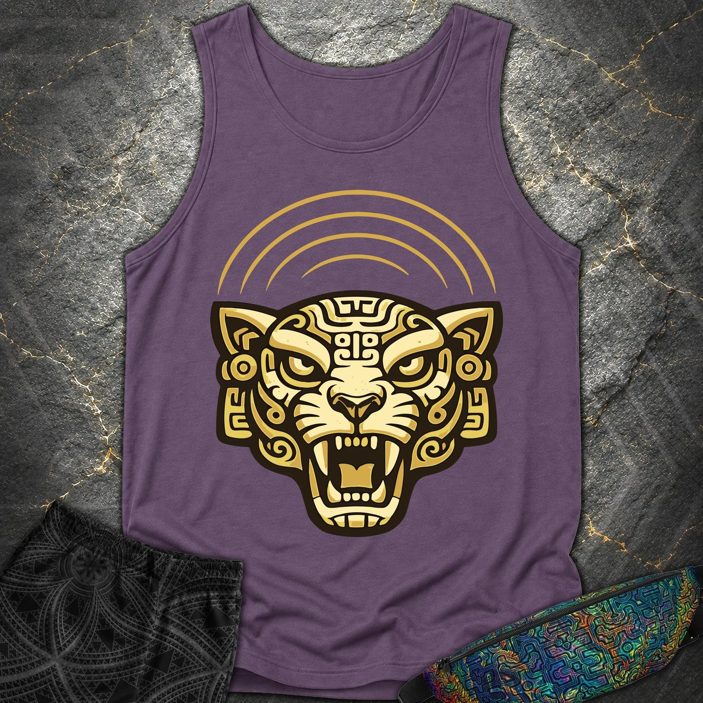 Mayan Jaguar - Mayan Jaguar Comfort Tank Top - Grape