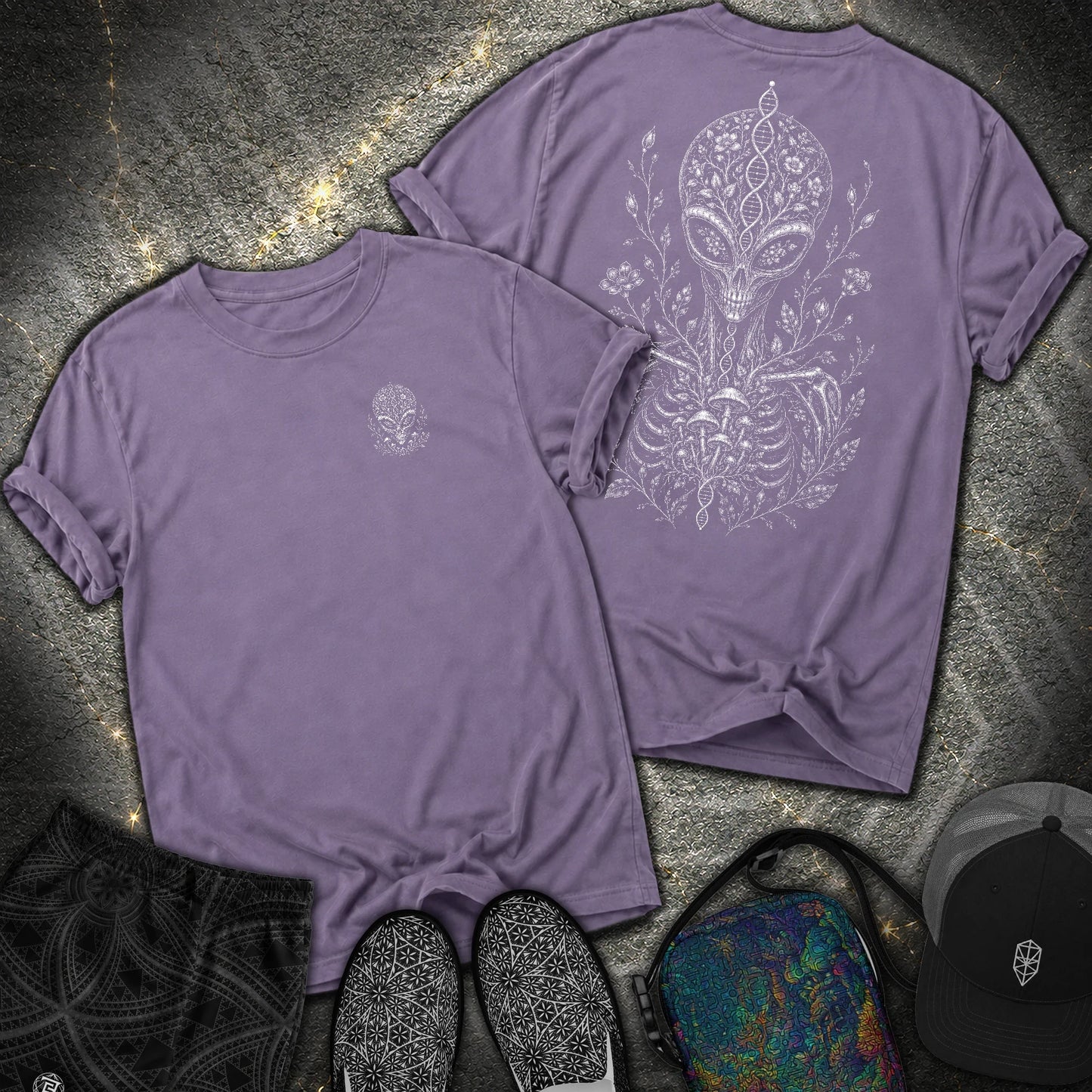 Ultraterrestrial 2 Sided Comfort T-Shirt - Ultraterrestrial 2 Sided Comfort T-Shirt - Grape
