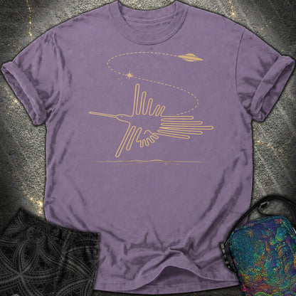 Geoglif Ptaka I Latający Spodek - Geoglif Ptaka I Latający Spodek Comfort T-Shirt - Grape