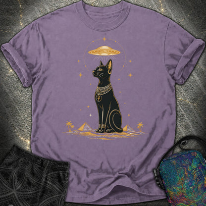 Celestial Cat Beneath the Starship - Celestial Cat Beneath the Starship Comfort T-Shirt - Grape