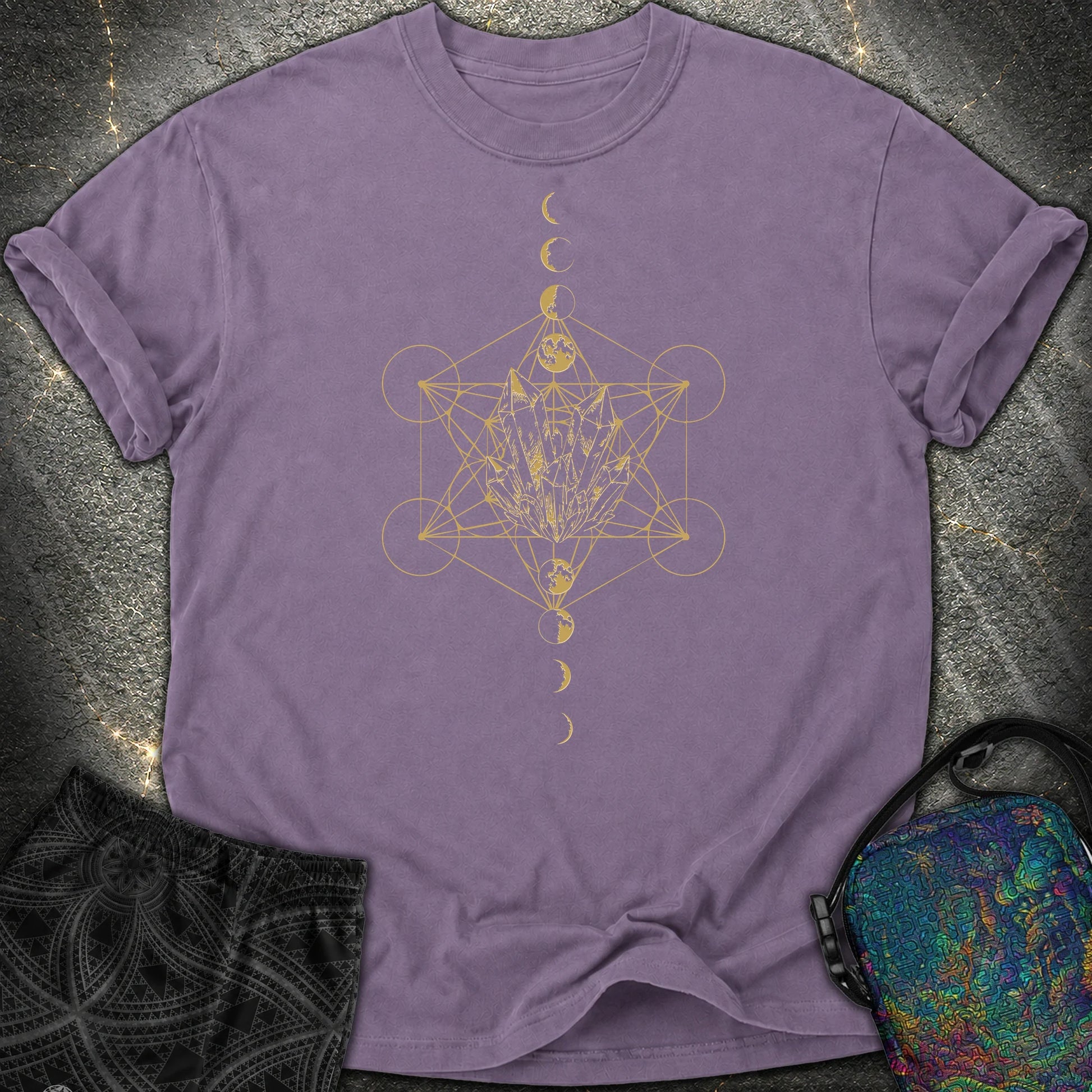 Metatron Crystal Moon Phases - Metatron Crystal Moon Phases Comfort T-Shirt - Grape