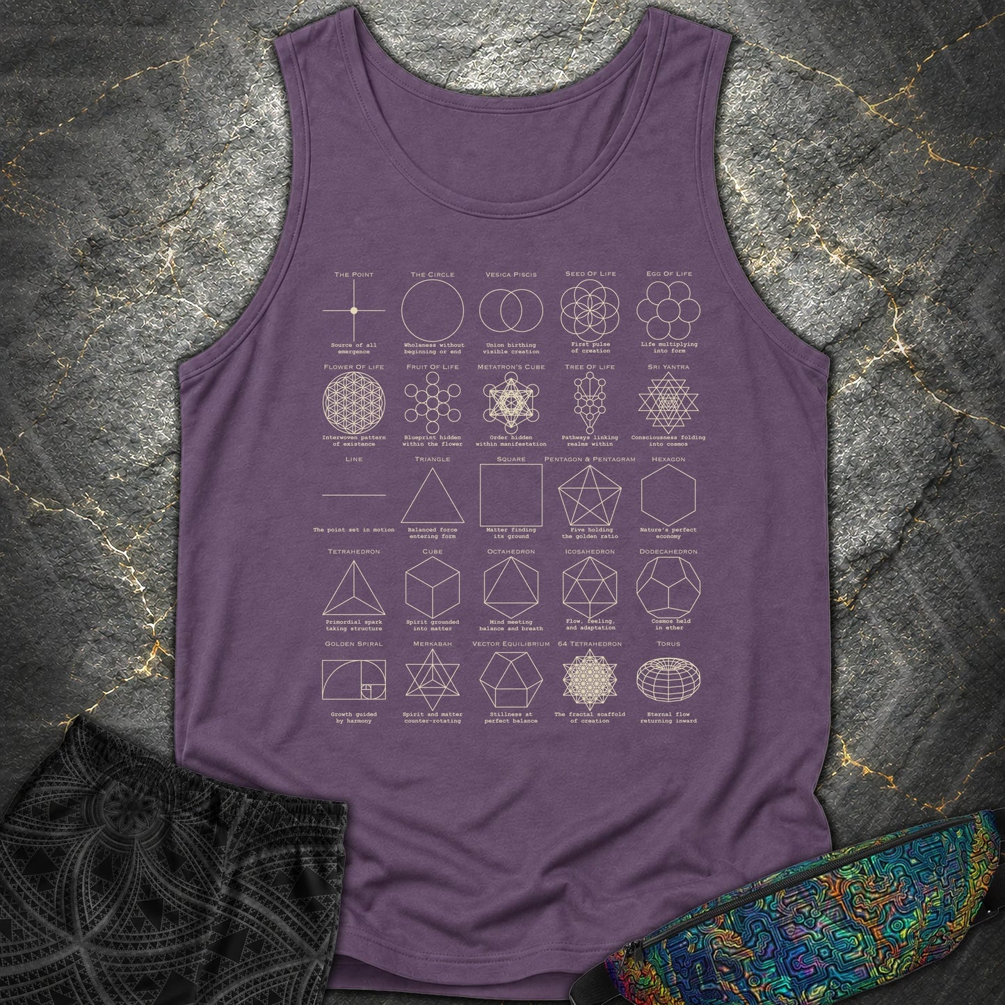 Sacred Geometry Figures Comfort Tank Top - Sacred Geometry Figures Comfort Tank Top - Grape