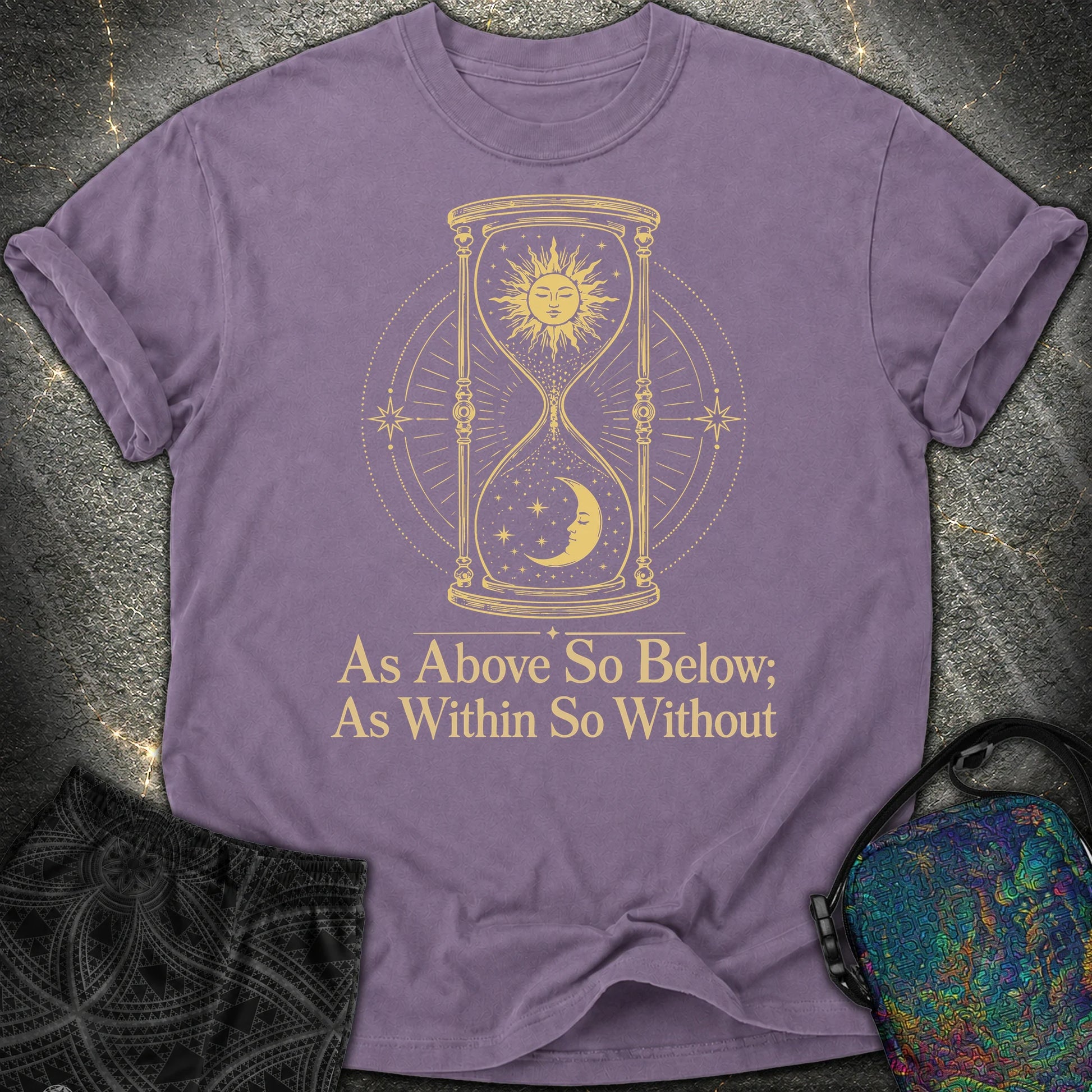 As Above So Below Hourglass - As Above So Below Hourglass Comfort T-Shirt - Grape