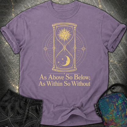 As Above So Below Hourglass - As Above So Below Hourglass Comfort T-Shirt - Grape