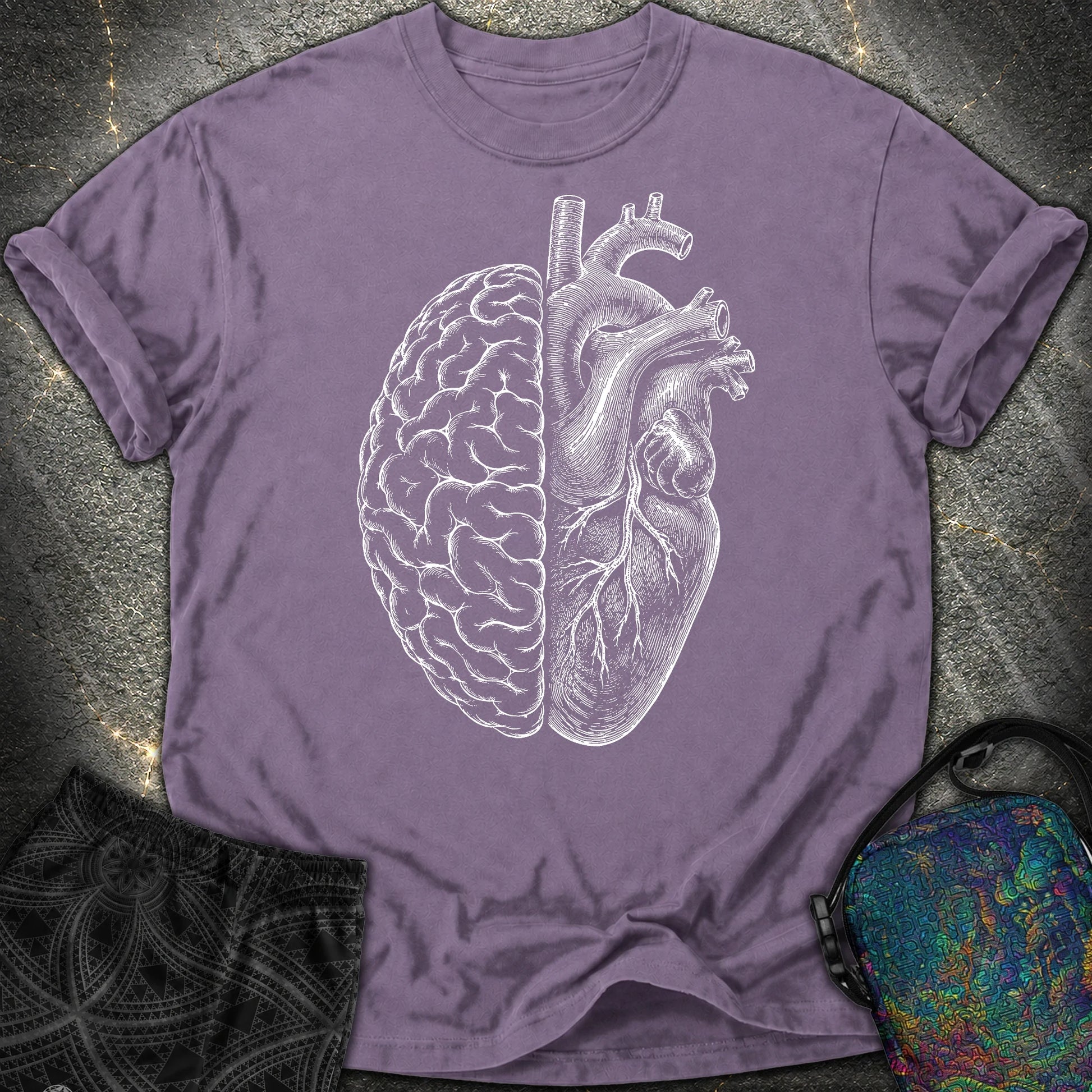 Heart Brain Comfort T-Shirt - Heart Brain Comfort T-Shirt - Grape