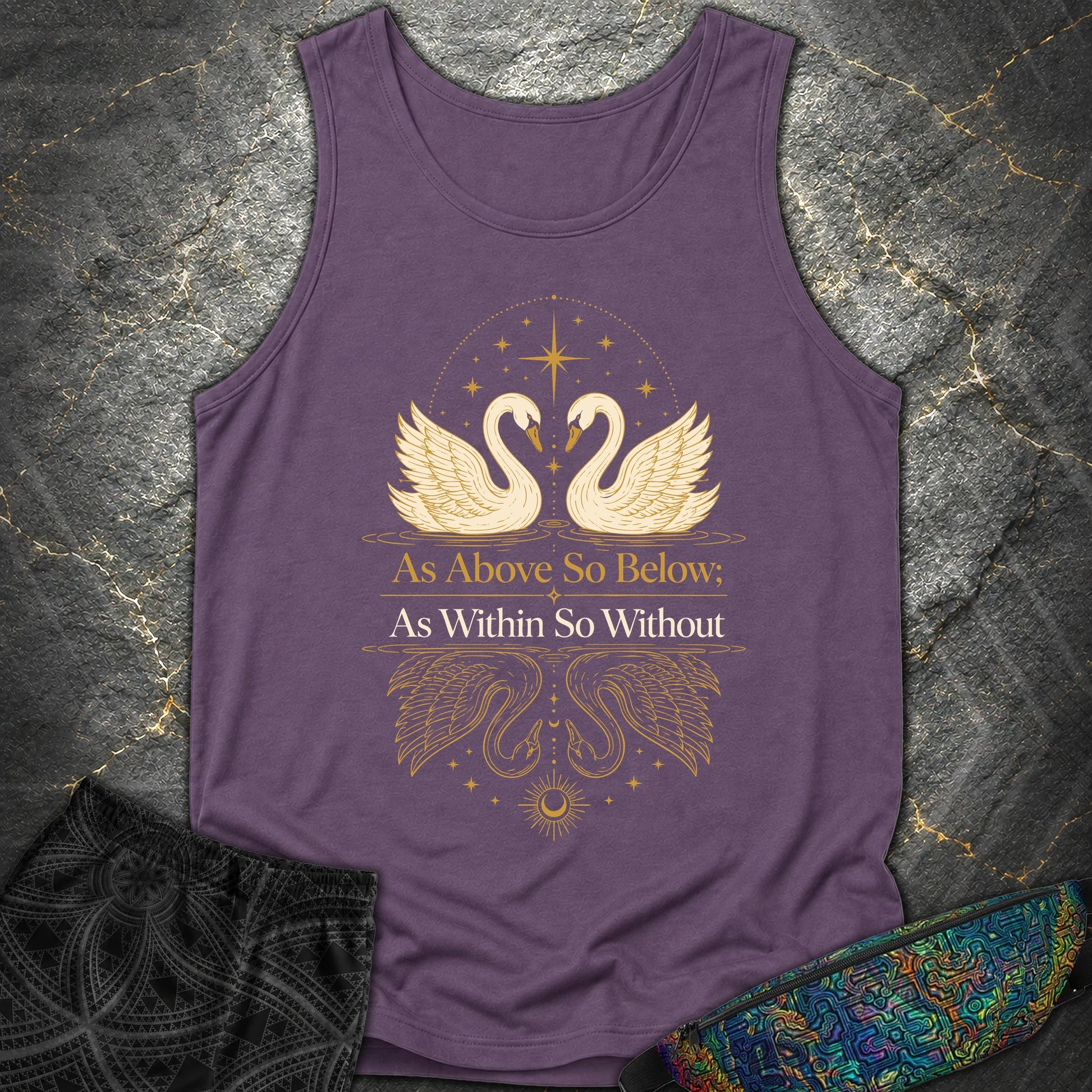 As Above So Below Swans - As Above So Below Swans Comfort Tank Top - Grape