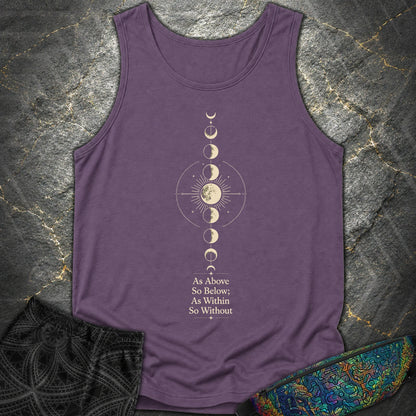 As Above So Below Moon - As Above So Below Moon Comfort Tank Top - Grape
