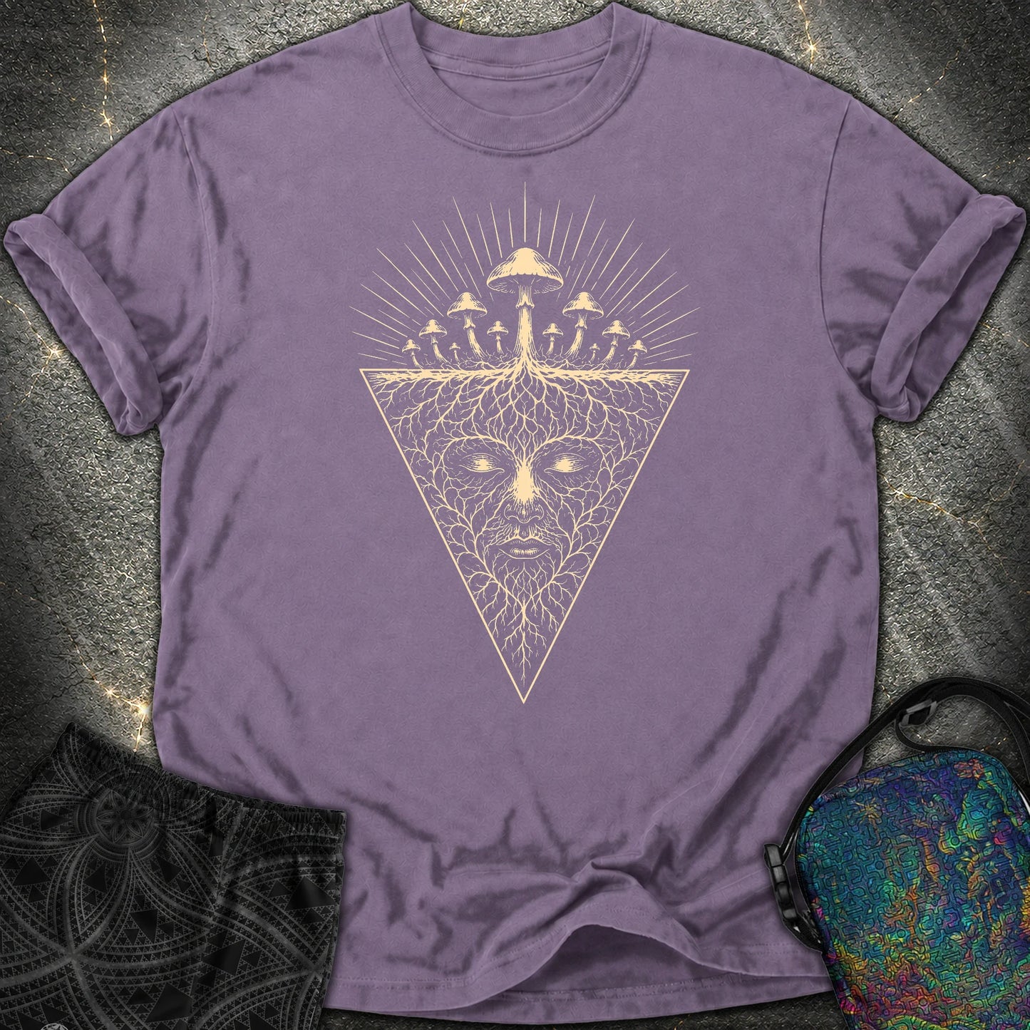 Mycelium Consciousness Comfort T-Shirt - Mycelium Consciousness Comfort T-Shirt - Grape
