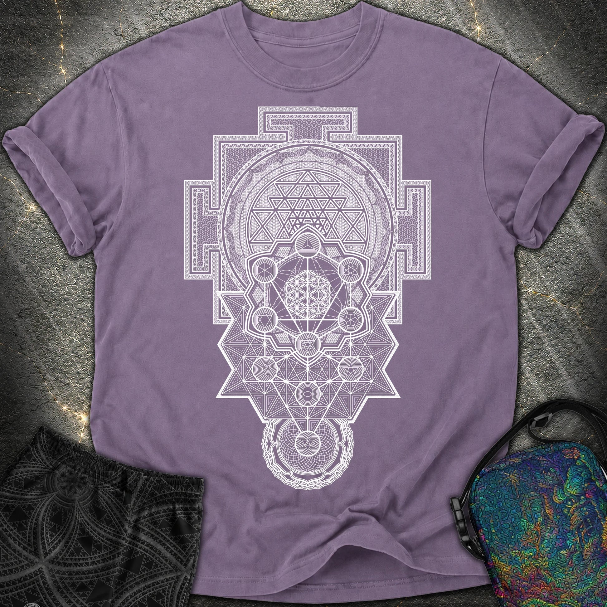 Sacred Geometry Encyclopedia - Sacred Geometry Encyclopedia Comfort T-Shirt - Grape