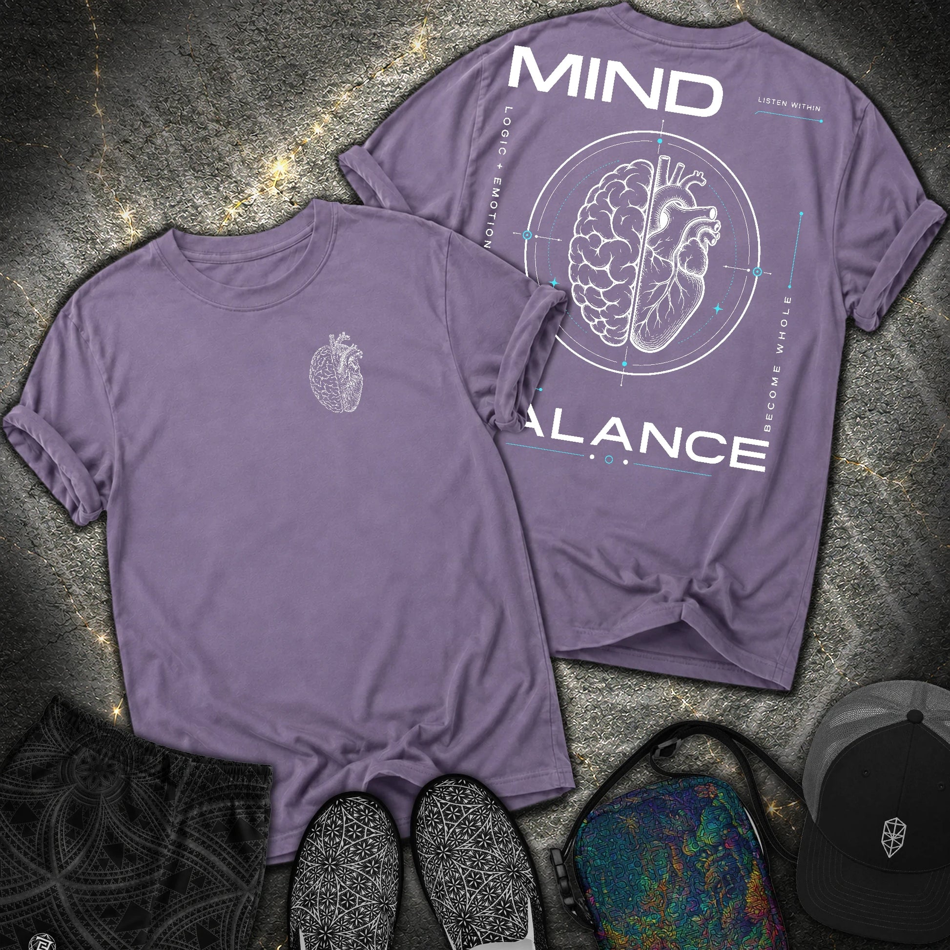 Mind Balance 2 Sided Comfort T-Shirt - Mind Balance 2 Sided Comfort T-Shirt - Grape