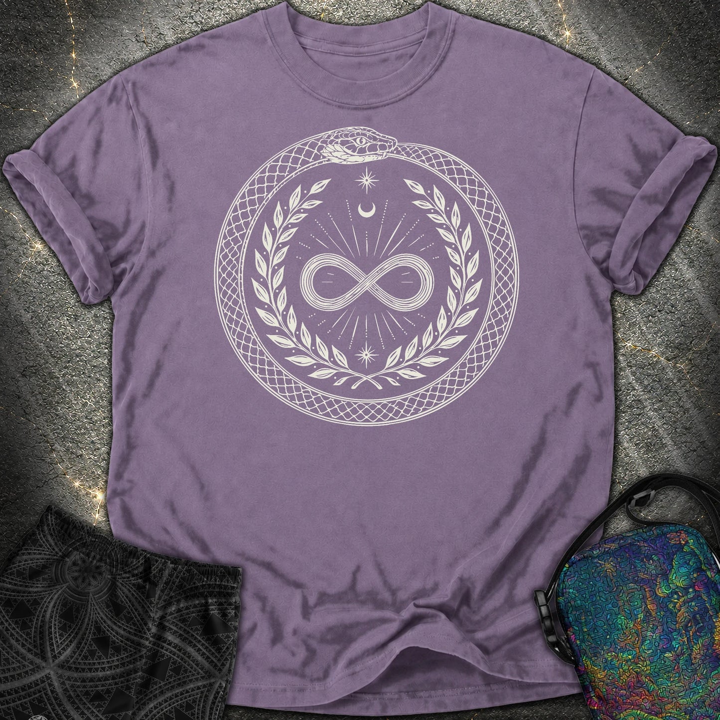 888 Ouroboros Infinity Comfort T-Shirt - 888 Ouroboros Infinity Comfort T-Shirt - Grape