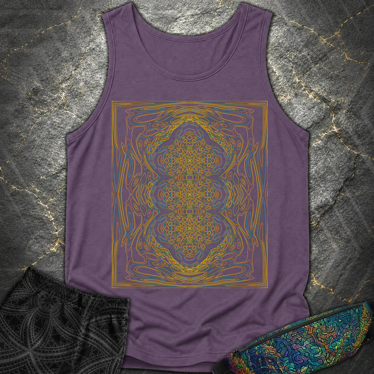 Kaleidoscopic Wave - Kaleidoscopic Wave Comfort Tank Top - Grape