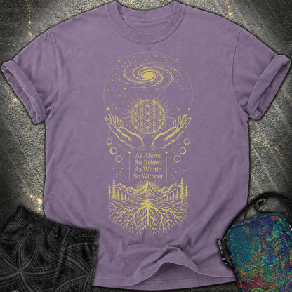 As Above So Below Flower Of Life - As Above So Below Flower Of Life Comfort T-Shirt - Grape
