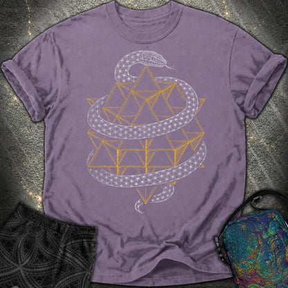 Serpent Tetrahedron Merkaba Geometry Comfort T-Shirt - Serpent Tetrahedron Merkaba Geometry Comfort T-Shirt - Grape