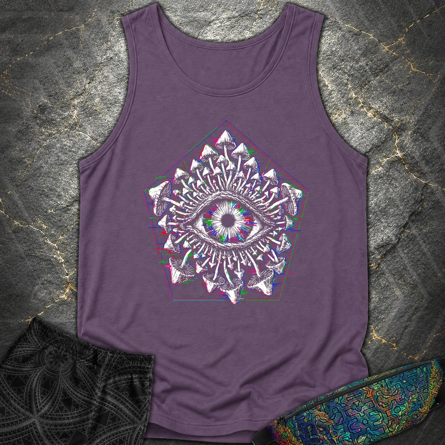 Third Eye Mushroom Comfort Tank - Third Eye Mushroom Comfort Tank - Grape