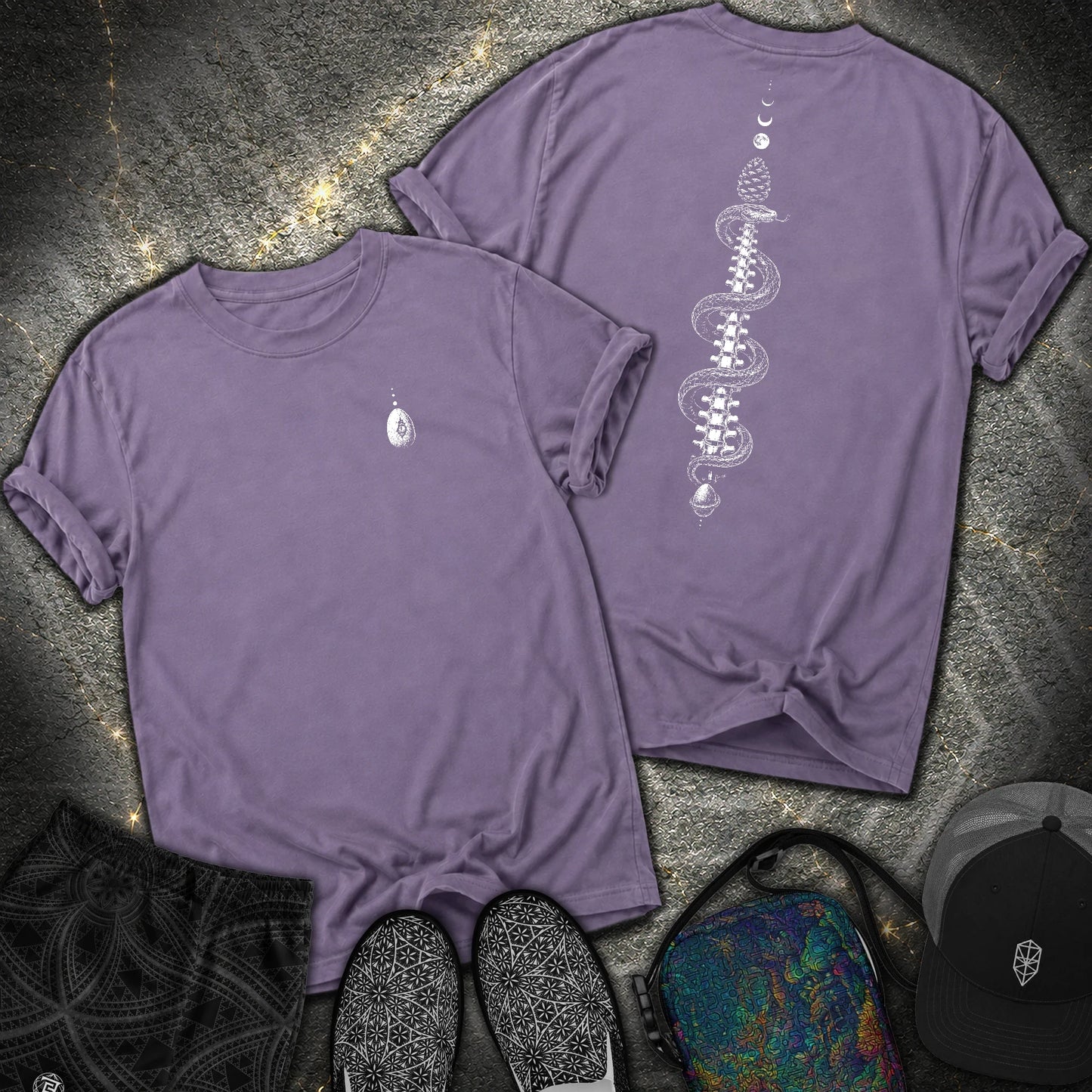 Sacred Coil 2 Sided Comfort T-Shirt - Sacred Coil 2 Sided Comfort T-Shirt - Grape