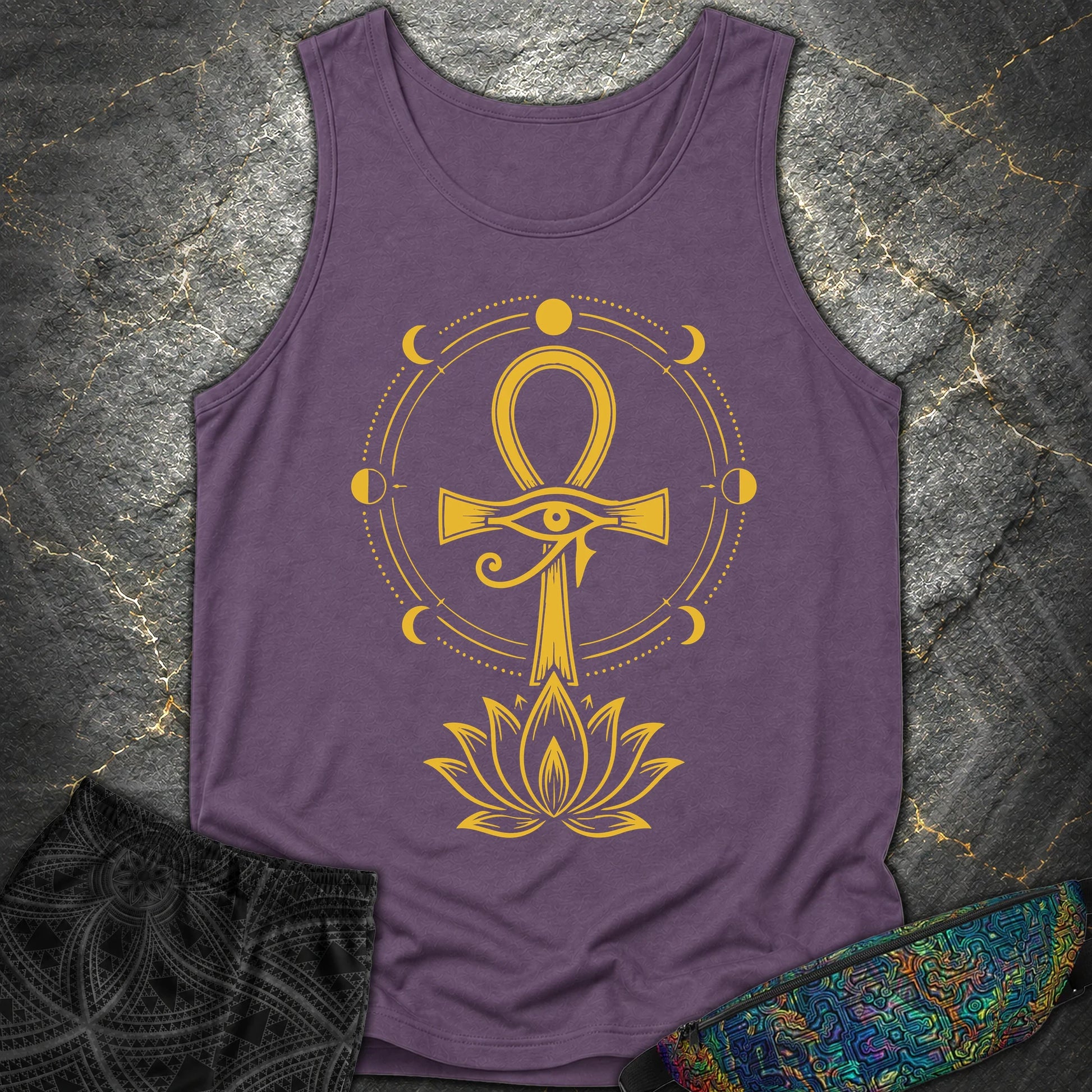 Eye of Life Above Lotus - Eye of Life Above Lotus Comfort Tank Top - Grape