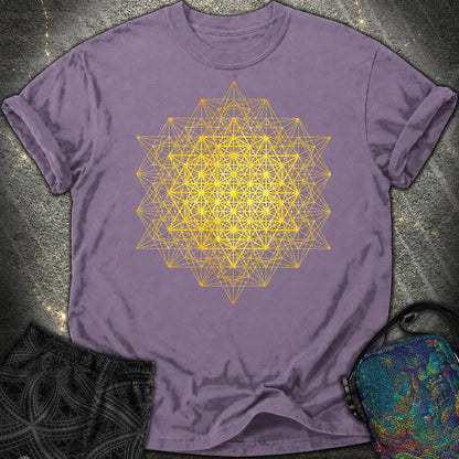 64 Tetrahedron Metatron Grid Comfort T-Shirt - 64 Tetrahedron Metatron Grid Comfort T-Shirt - Grape