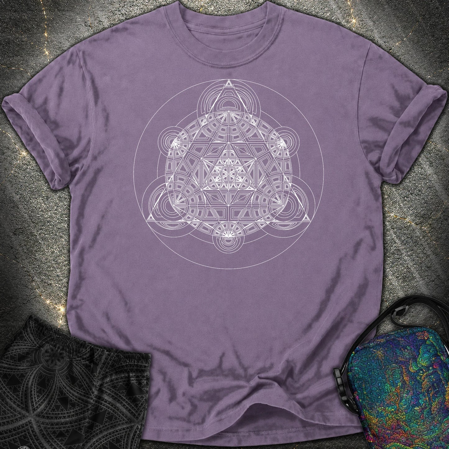 Sacred Mosaic Comfort T-Shirt - Sacred Mosaic Comfort T-Shirt - Grape