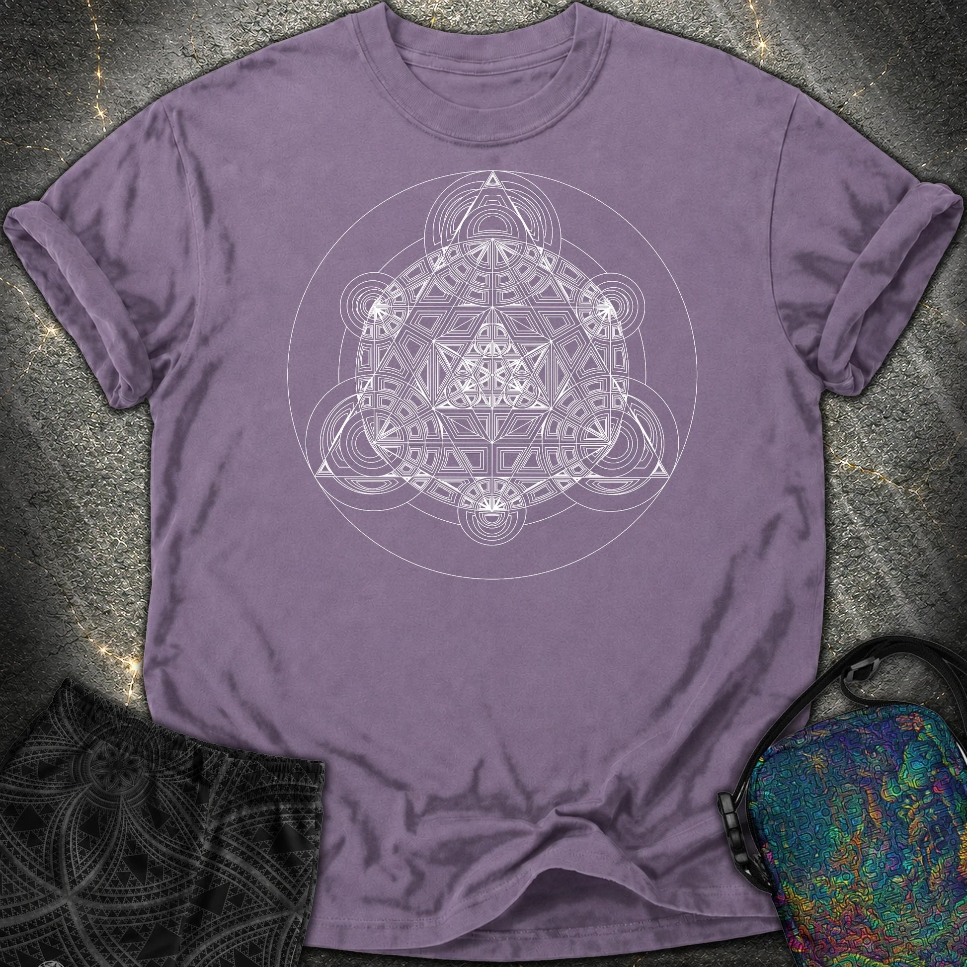 Sacred Mosaic Comfort T-Shirt - Sacred Mosaic Comfort T-Shirt - Grape