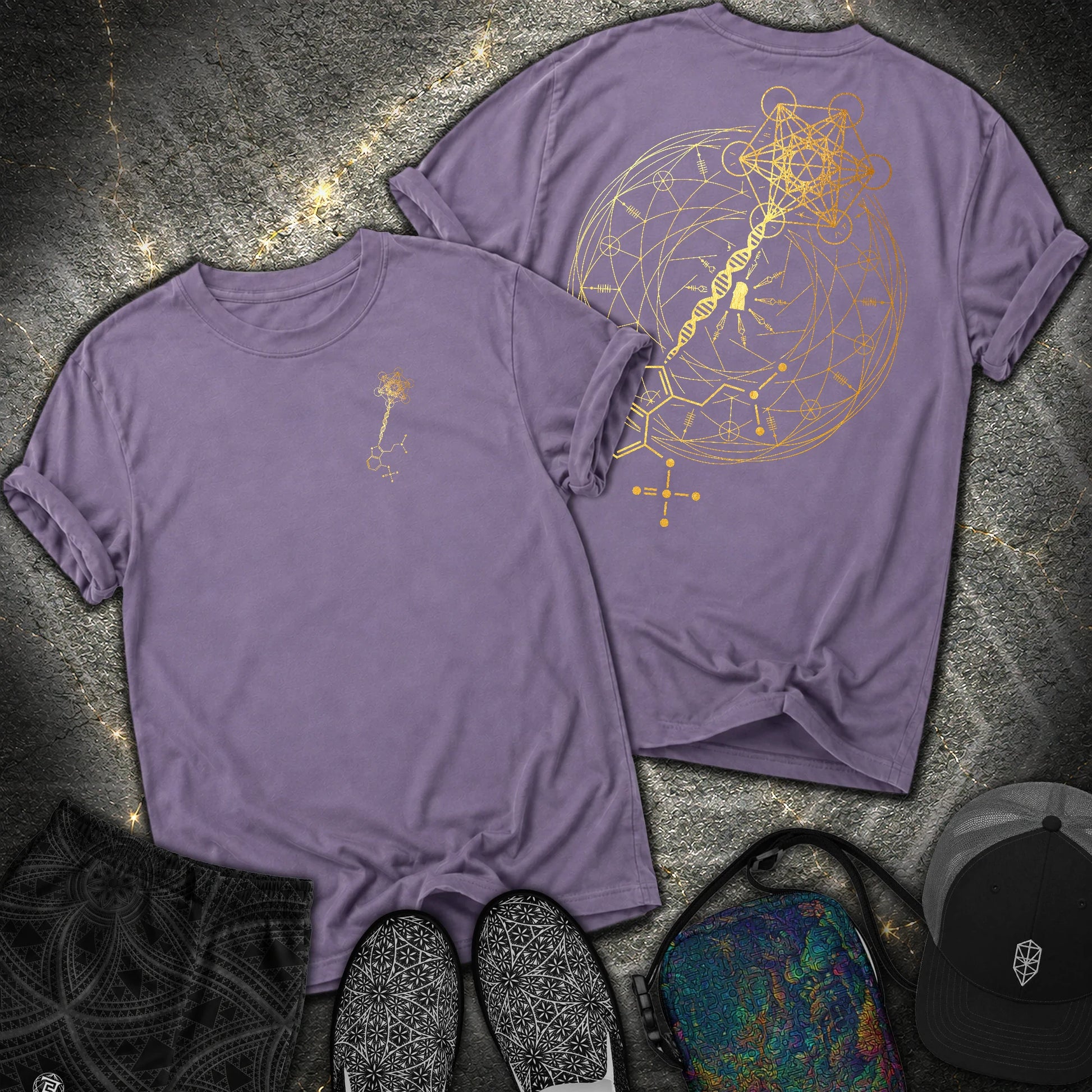 Psilocybin Key To Universe 2 Sided Comfort T-Shirt - Psilocybin Key To Universe 2 Sided Comfort T-Shirt - Grape