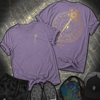 Psilocybin Key To Universe 2 Sided Comfort T-Shirt - Psilocybin Key To Universe 2 Sided Comfort T-Shirt - Grape