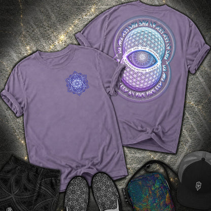 Alan Watts Universe 2 Sided Comfort T-Shirt - Alan Watts Universe 2 Sided Comfort T-Shirt - Grape