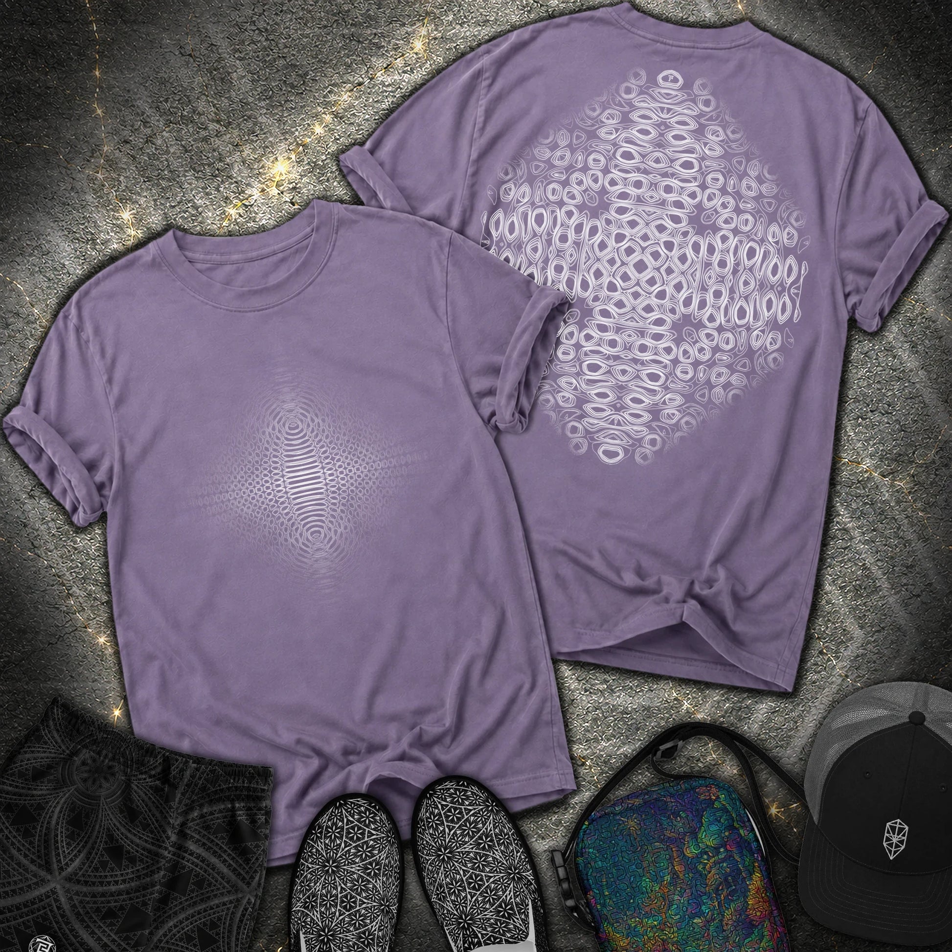 Cymatic Frequency 2 Sided T-Shirt - Cymatic Frequency 2 Sided Comfort T-Shirt - Grape