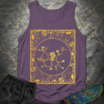 Psilocybin Molecule Mushroom Frame - Psilocybin Molecule Mushroom Frame Comfort Tank Top - Grape