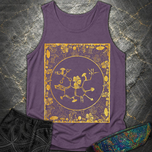 Psilocybin Molecule Mushroom Frame - Psilocybin Molecule Mushroom Frame Comfort Tank Top - Grape