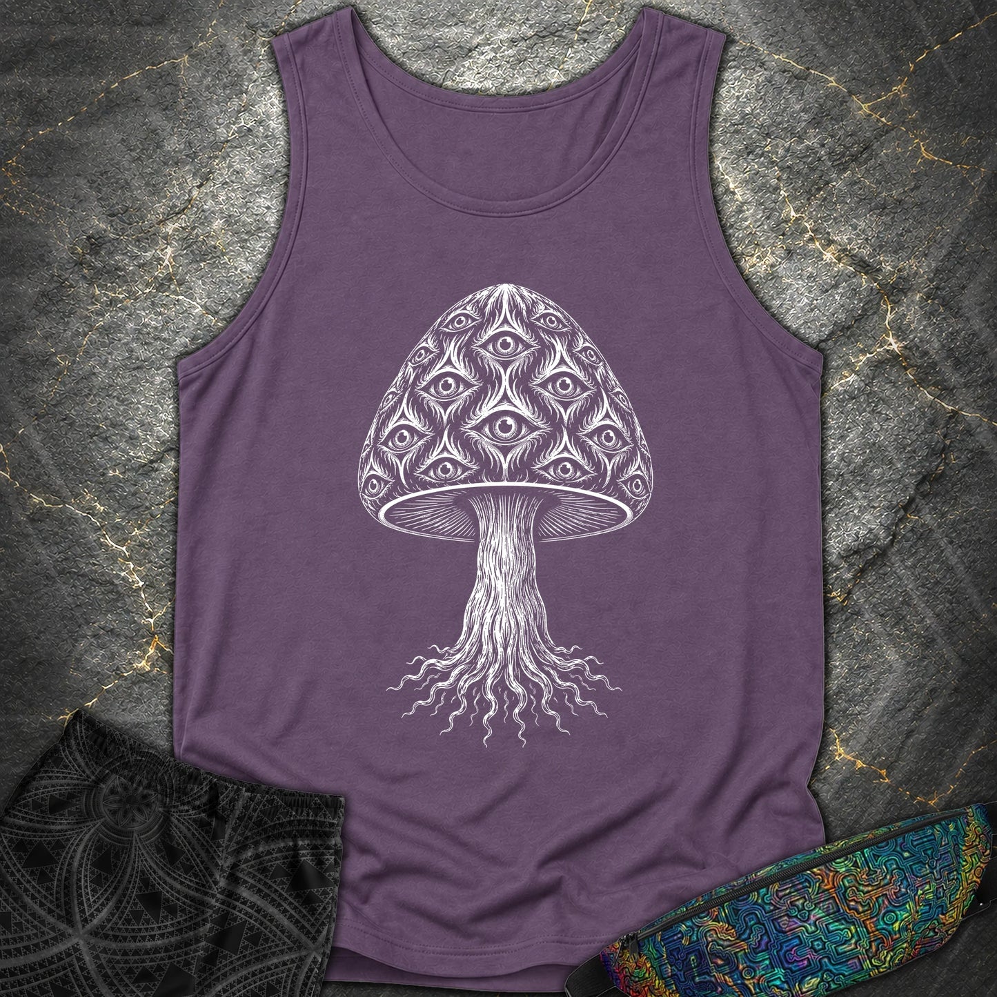 All-Seeing Mushroom - All-Seeing Mushroom Comfort Tank Top - Grape
