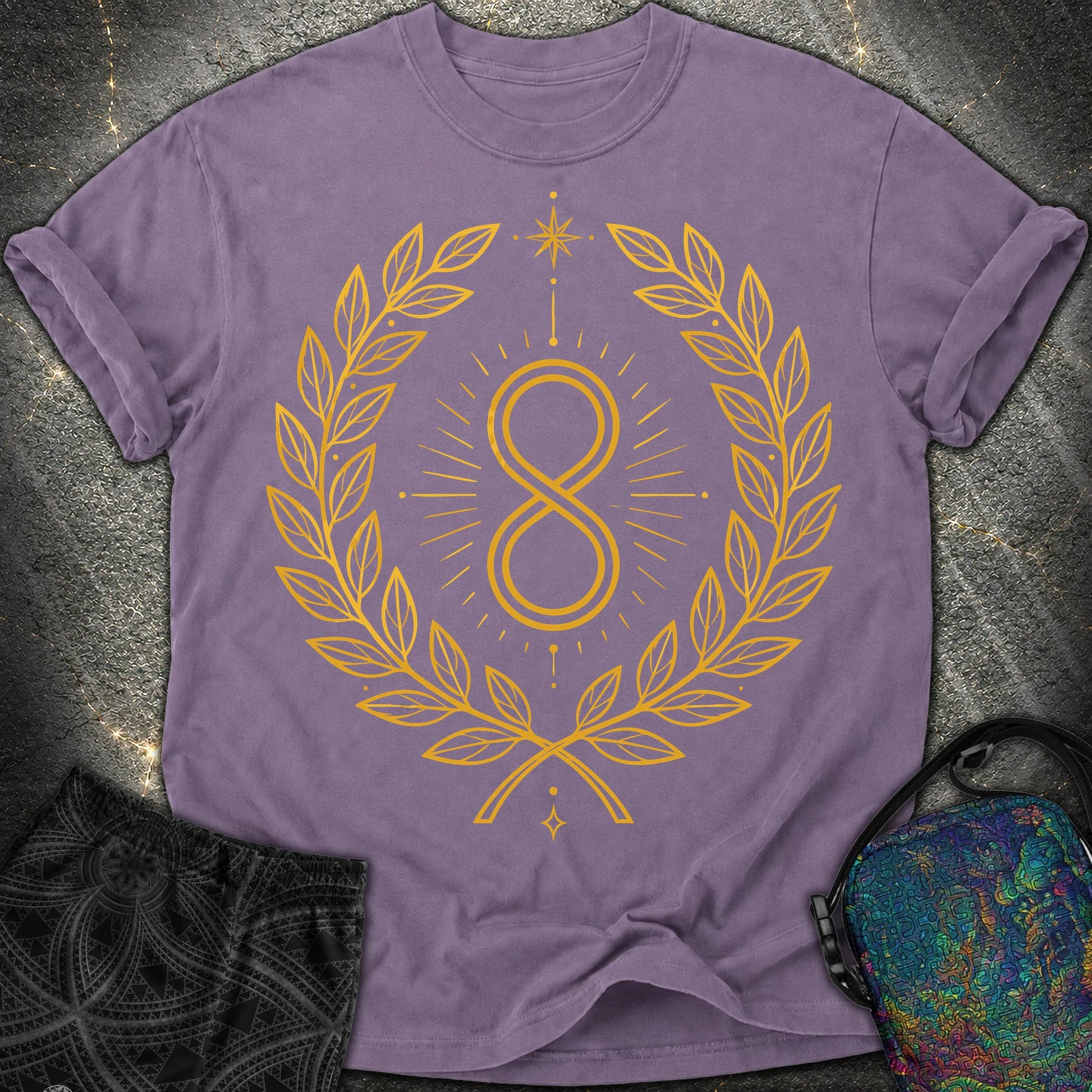 888 Infinity Wreath Unisex Comfort T-Shirt - 888 Infinity Wreath Unisex Comfort T-Shirt - Grape