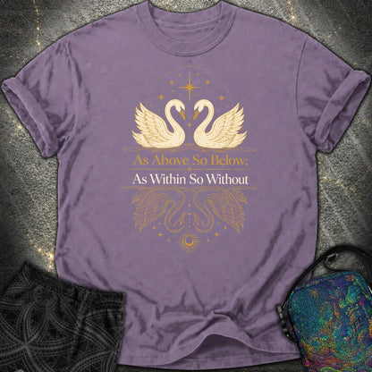 As Above So Below Swans Comfort T-Shirt - As Above So Below Swans Comfort T-Shirt - Grape