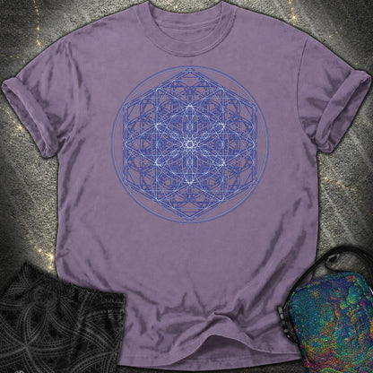 Sacred Flower Grids Comfort T-Shirt - Sacred Flower Grids Comfort T-Shirt - Grape