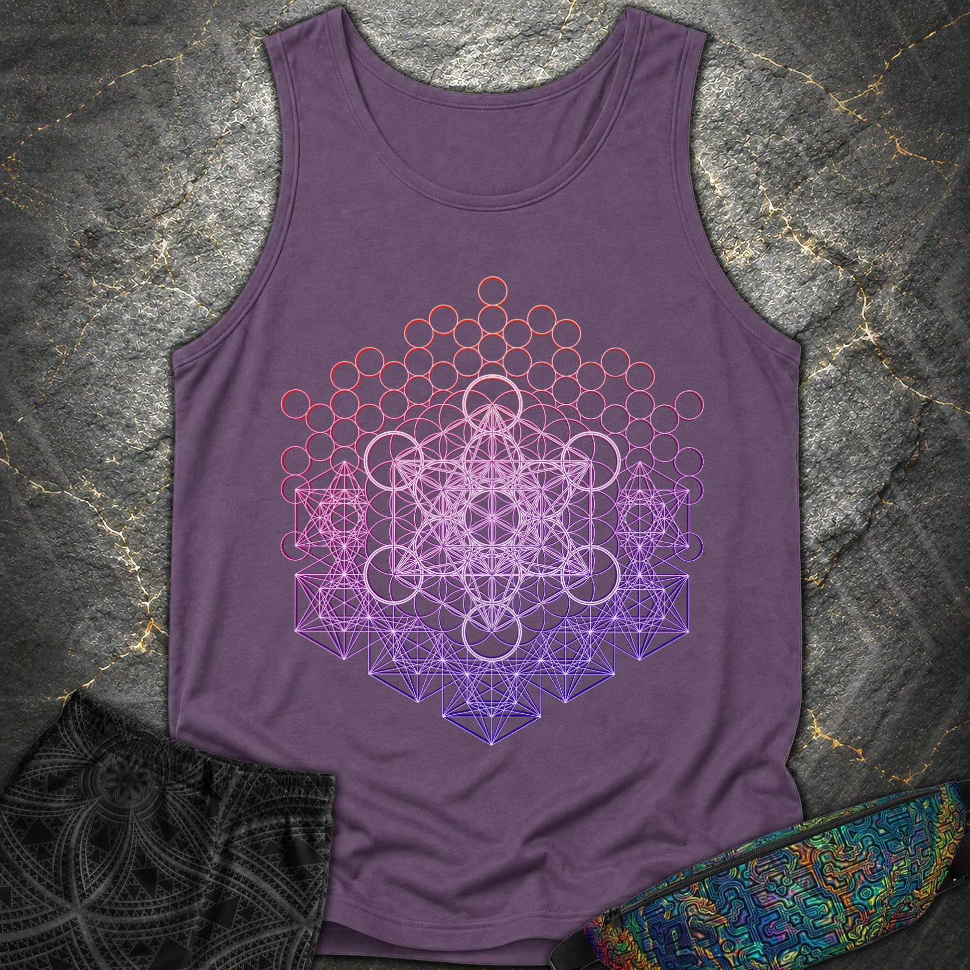 Metatron And Flower Connection - Metatron And Flower Connection Tank Top - Grape