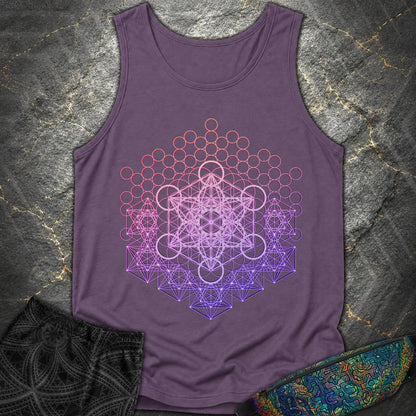 Metatron And Flower Connection - Metatron And Flower Connection Tank Top - Grape